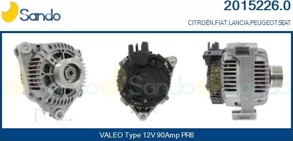 Sando 2015226.0 - Alternator autospares.lv