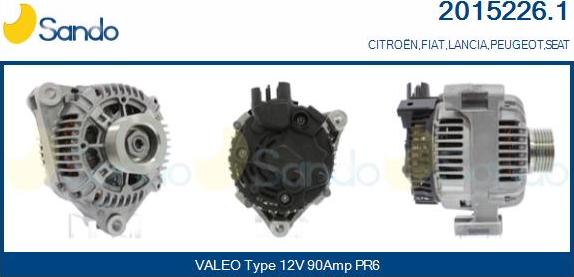 Sando 2015226.1 - Alternator autospares.lv