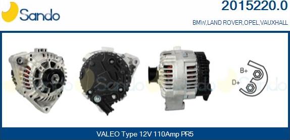 Sando 2015220.0 - Alternator autospares.lv