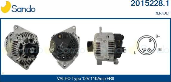 Sando 2015228.1 - Alternator autospares.lv