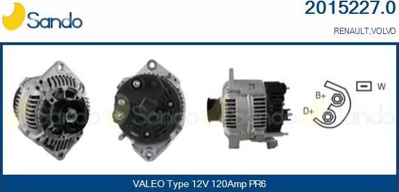 Sando 2015227.0 - Alternator autospares.lv