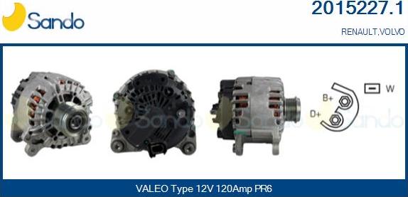 Sando 2015227.1 - Alternator autospares.lv