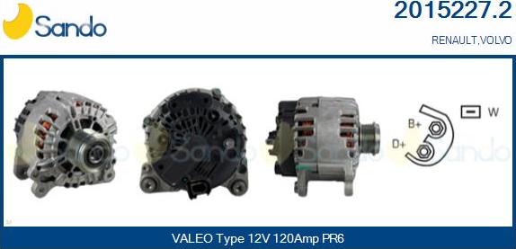 Sando 2015227.2 - Alternator autospares.lv