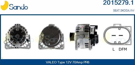 Sando 2015279.1 - Alternator autospares.lv