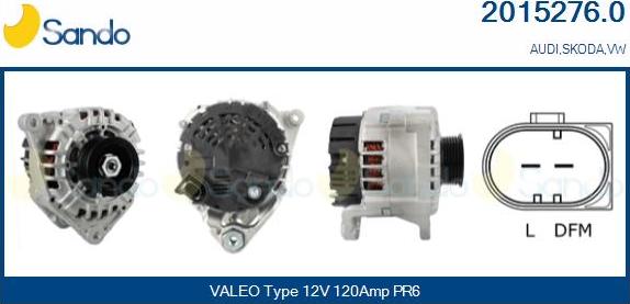 Sando 2015276.0 - Alternator autospares.lv