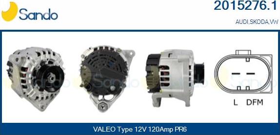 Sando 2015276.1 - Alternator autospares.lv