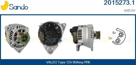 Sando 2015273.1 - Alternator autospares.lv