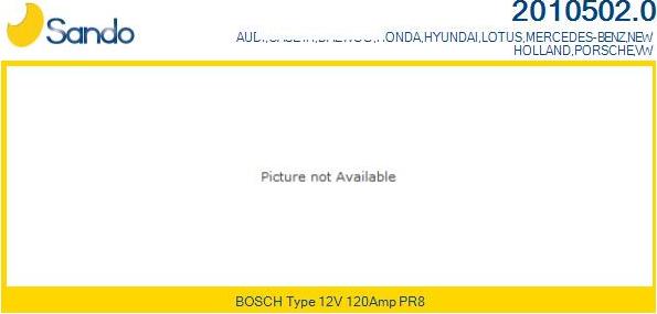 Sando 2010502.0 - Alternator autospares.lv