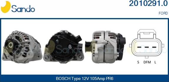 Sando 2010291.0 - Alternator autospares.lv