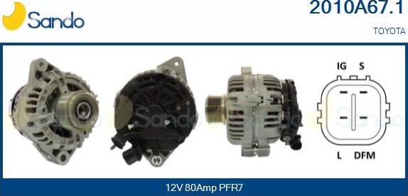 Sando 2010A67.1 - Alternator autospares.lv