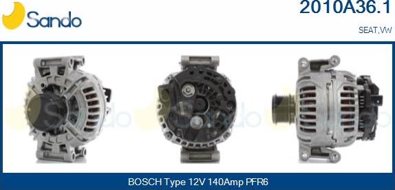 Sando 2010A36.1 - Alternator autospares.lv