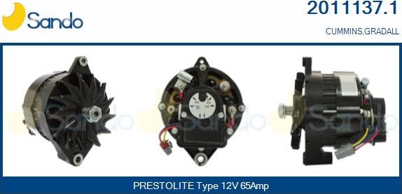 Sando 2011137.1 - Alternator autospares.lv