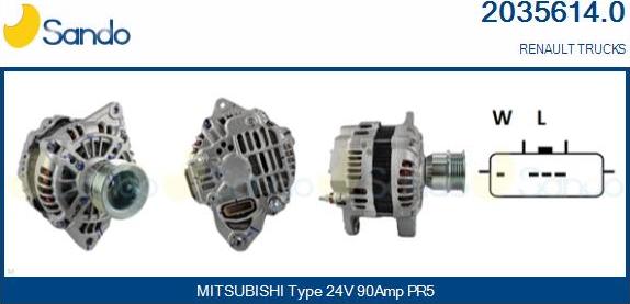 Sando 2035614.0 - Alternator autospares.lv