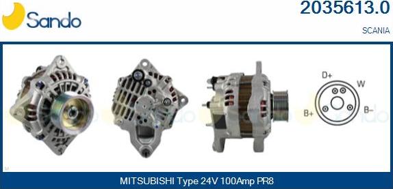 Sando 2035613.0 - Alternator autospares.lv