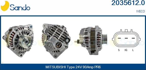 Sando 2035612.0 - Alternator autospares.lv