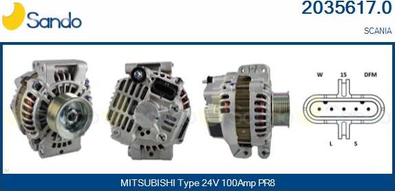 Sando 2035617.0 - Alternator autospares.lv