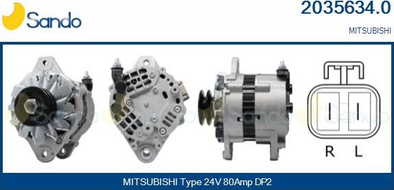 Sando 2035634.0 - Alternator autospares.lv