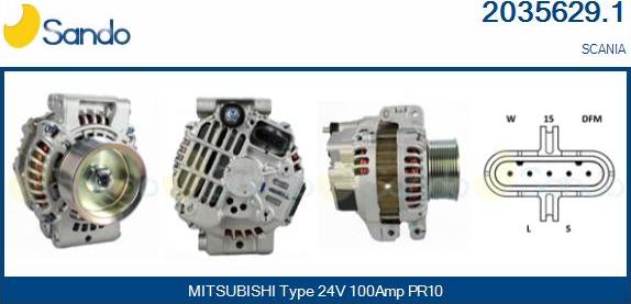 Sando 2035629.1 - Alternator autospares.lv