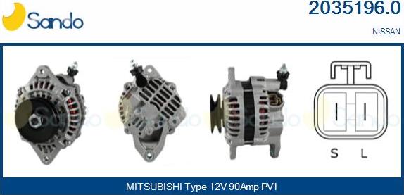 Sando 2035196.0 - Alternator autospares.lv