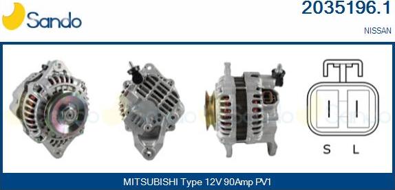 Sando 2035196.1 - Alternator autospares.lv