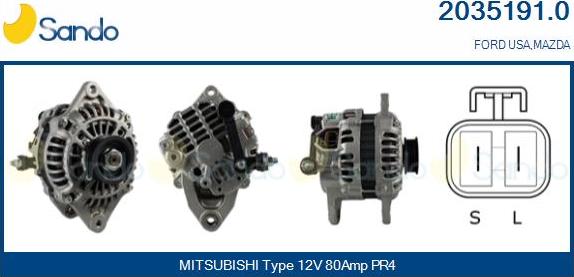 Sando 2035191.0 - Alternator autospares.lv