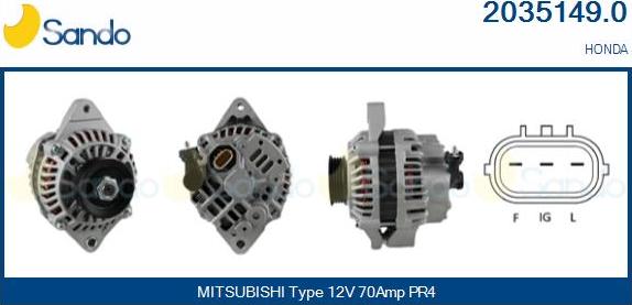 Sando 2035149.0 - Alternator autospares.lv