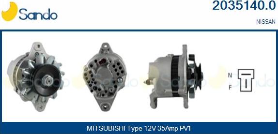 Sando 2035140.0 - Alternator autospares.lv