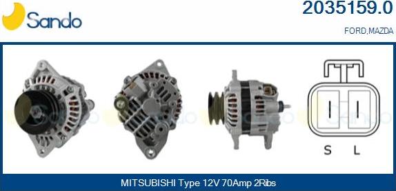 Sando 2035159.0 - Alternator autospares.lv