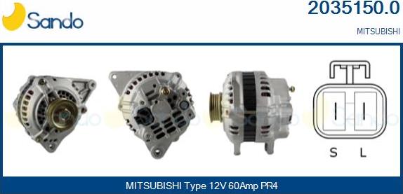 Sando 2035150.0 - Alternator autospares.lv