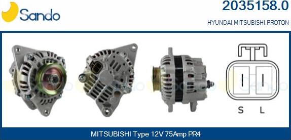 Sando 2035158.0 - Alternator autospares.lv