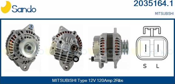 Sando 2035164.1 - Alternator autospares.lv