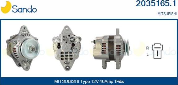 Sando 2035165.1 - Alternator autospares.lv