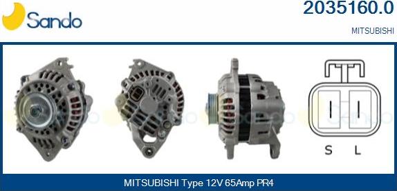 Sando 2035160.0 - Alternator autospares.lv