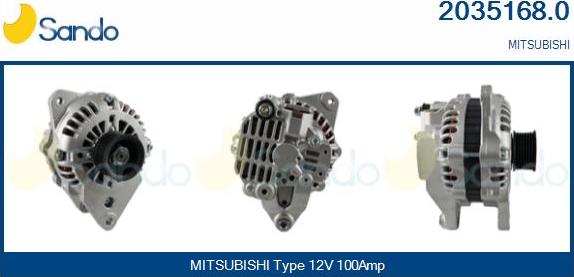 Sando 2035168.0 - Alternator autospares.lv