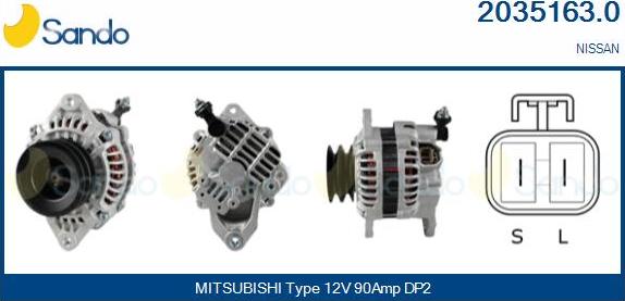 Sando 2035163.0 - Alternator autospares.lv