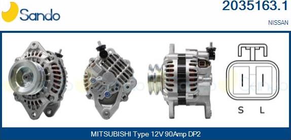 Sando 2035163.1 - Alternator autospares.lv