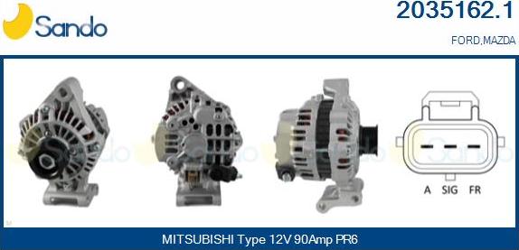 Sando 2035162.1 - Alternator autospares.lv