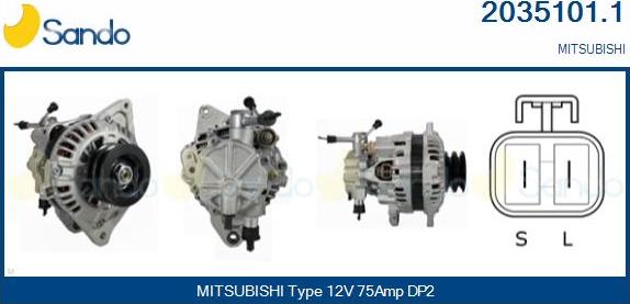 Sando 2035101.1 - Alternator autospares.lv