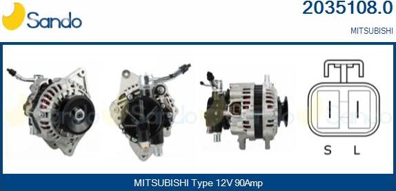 Sando 2035108.0 - Alternator autospares.lv