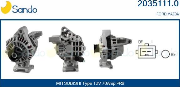 Sando 2035111.0 - Alternator autospares.lv