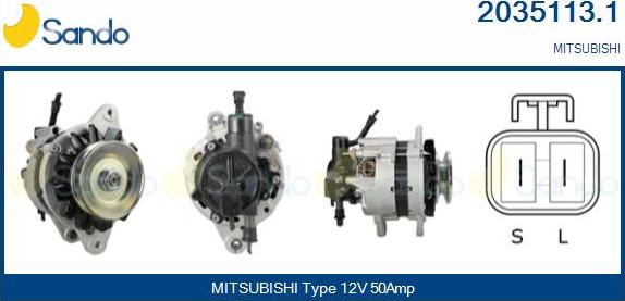 Sando 2035113.1 - Alternator autospares.lv