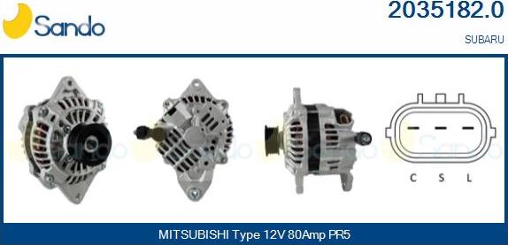 Sando 2035182.0 - Alternator autospares.lv