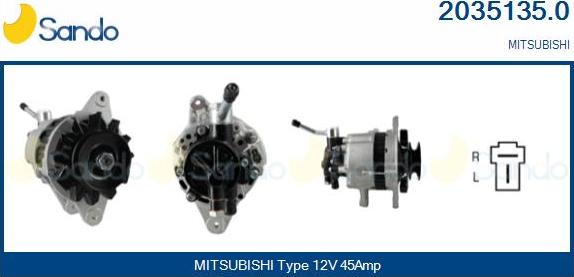 Sando 2035135.0 - Alternator autospares.lv