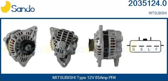 Sando 2035124.0 - Alternator autospares.lv