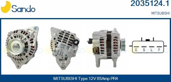 Sando 2035124.1 - Alternator autospares.lv