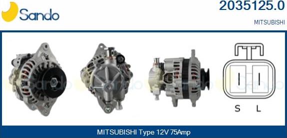 Sando 2035125.0 - Alternator autospares.lv