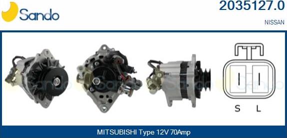 Sando 2035127.0 - Alternator autospares.lv