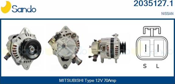 Sando 2035127.1 - Alternator autospares.lv