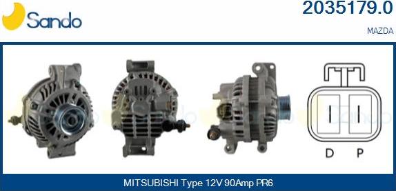 Sando 2035179.0 - Alternator autospares.lv