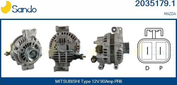 Sando 2035179.1 - Alternator autospares.lv